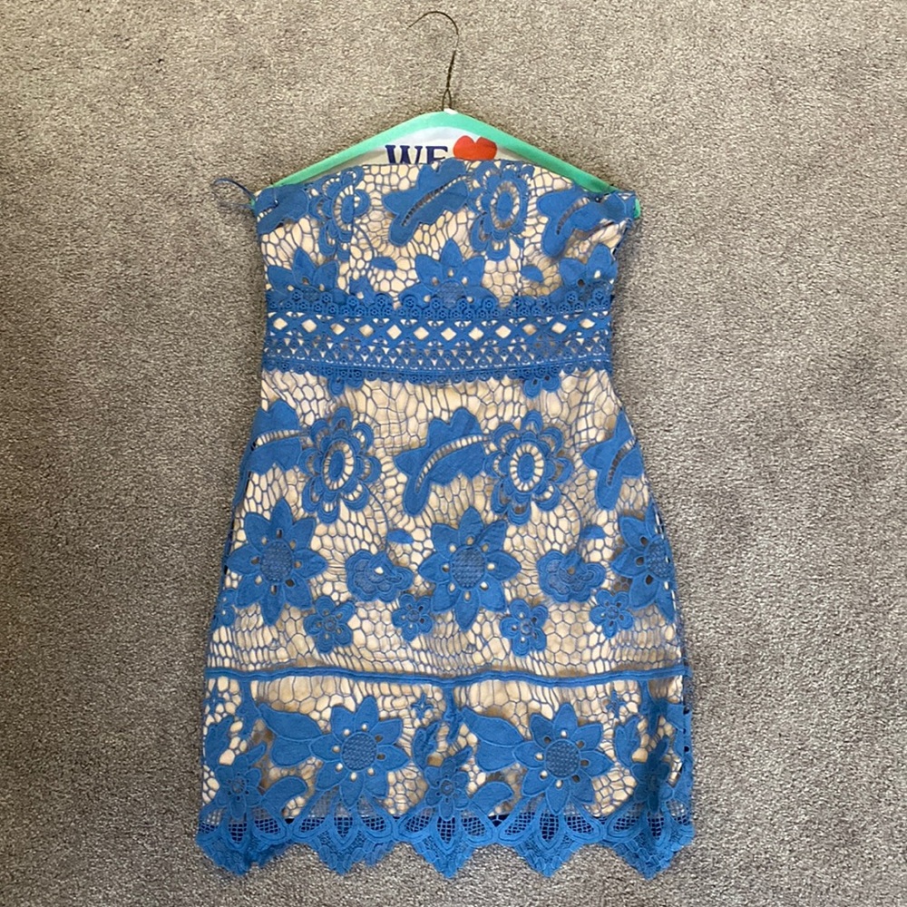 Revolve Endless Rose Strapless Lace Dress